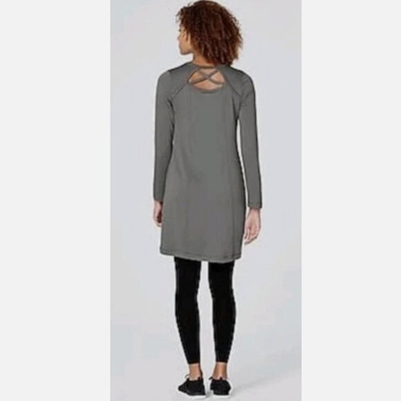 J.Jill Fit At Ease Grey Criss Cross Back Dress Tunic - Picture 1 of 2